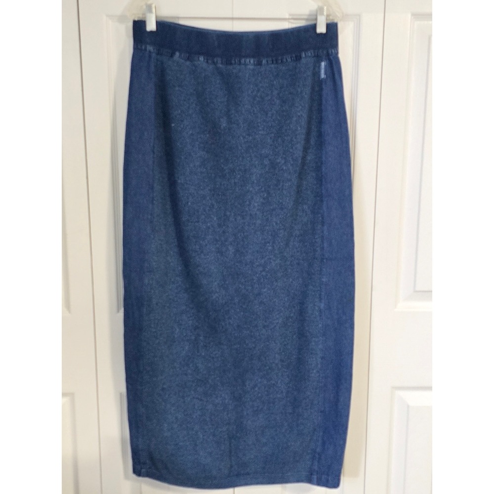 Blue Willis Denmark Indigo Cotton Knit Maxi Skirt Blue XXL Mixed Media Long